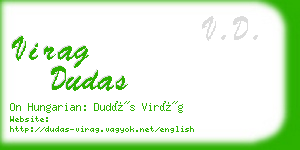 virag dudas business card